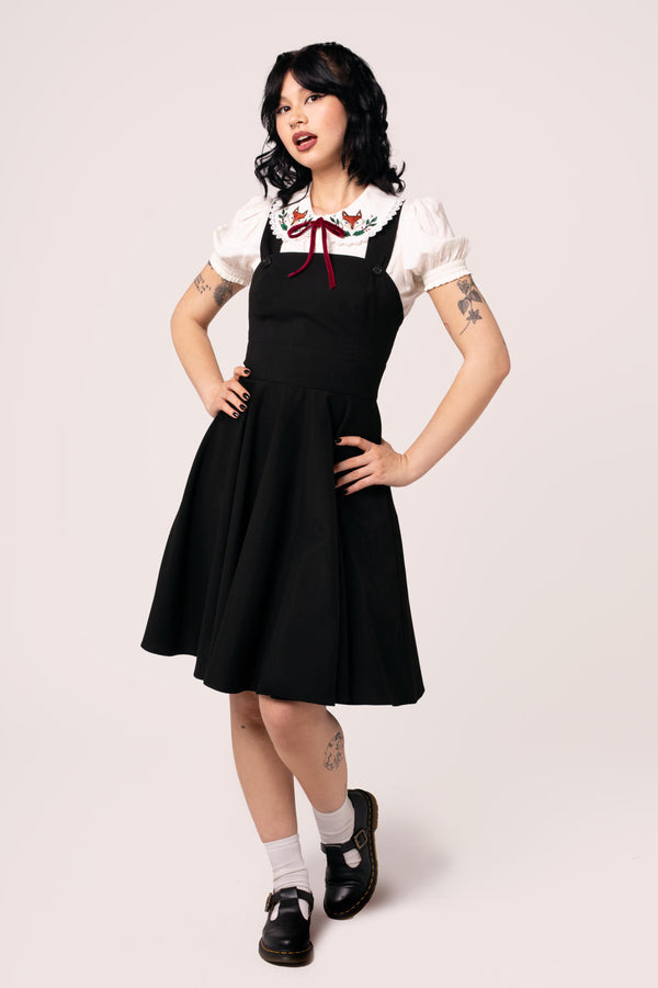 hell bunny Patti Pinafore Dress Black