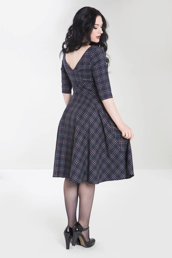 Hell Bunny Peebles 50's Dress Navy