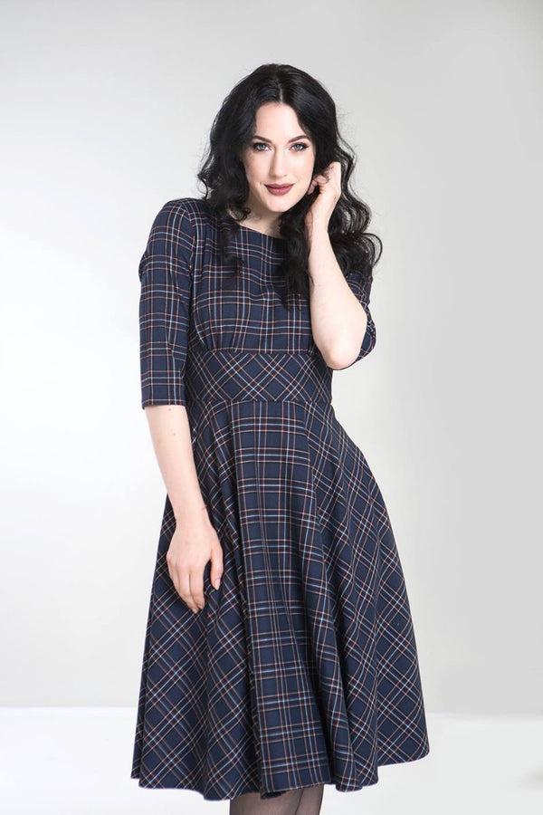 Hell Bunny Peebles 50's Dress Navy