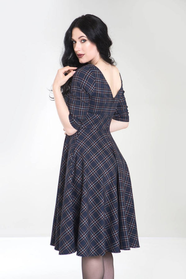 Hell Bunny Peebles 50's Dress Navy