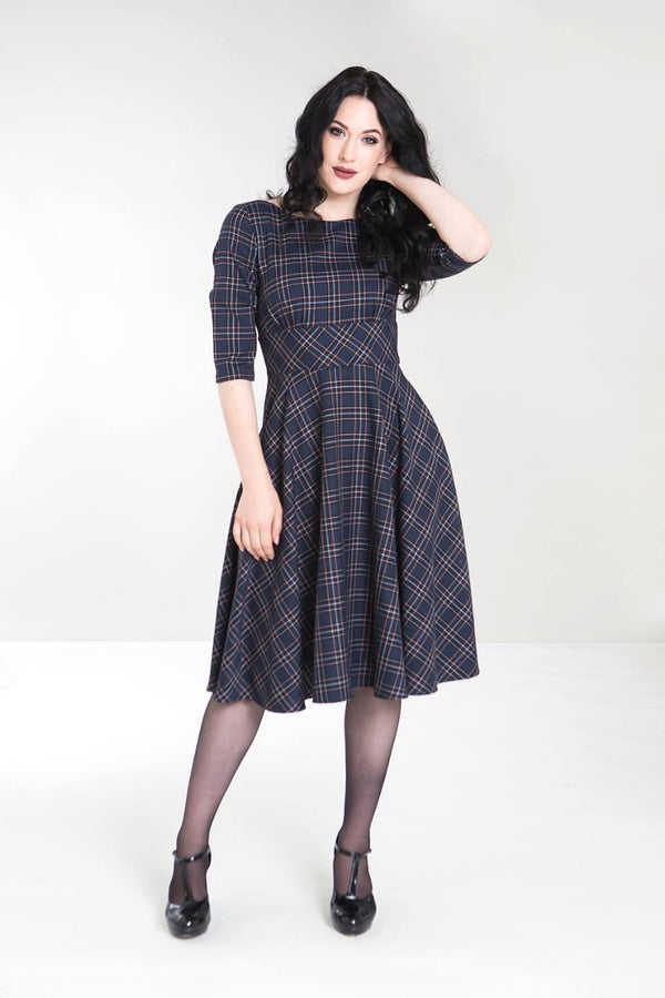hell bunny Peebles 50's Dress Navy