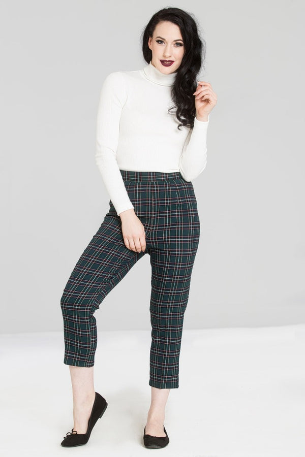Hell Bunny Peebles Cigarette Trousers Navy