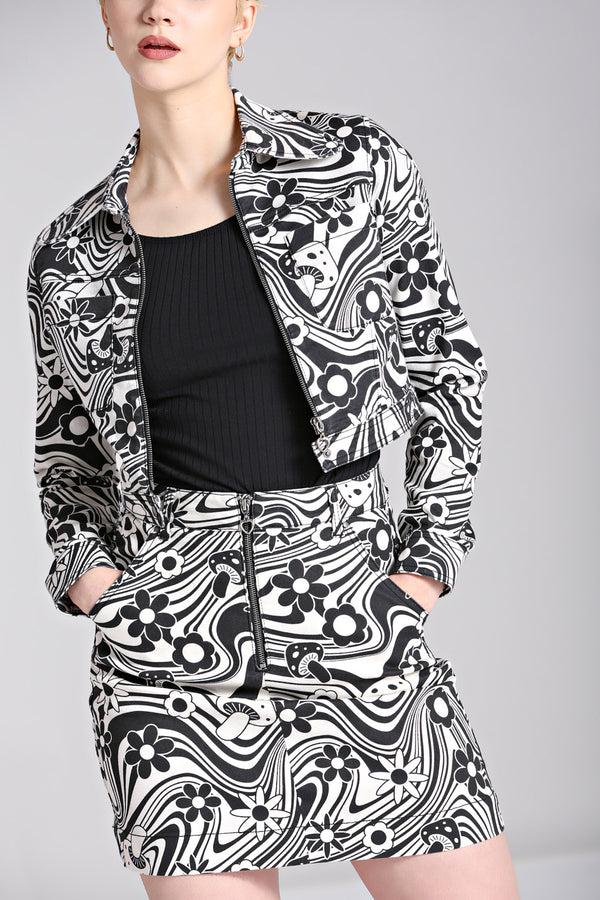 Hell Bunny Penny Mini Skirt Ivory