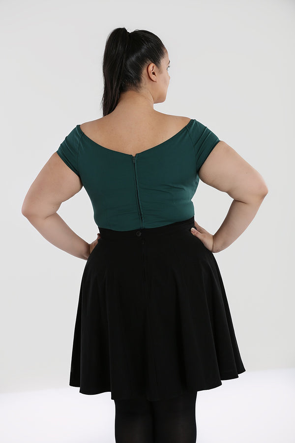 Hell Bunny Petunia Top Burgundy