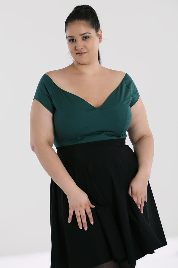 hell bunny Petunia Top Burgundy