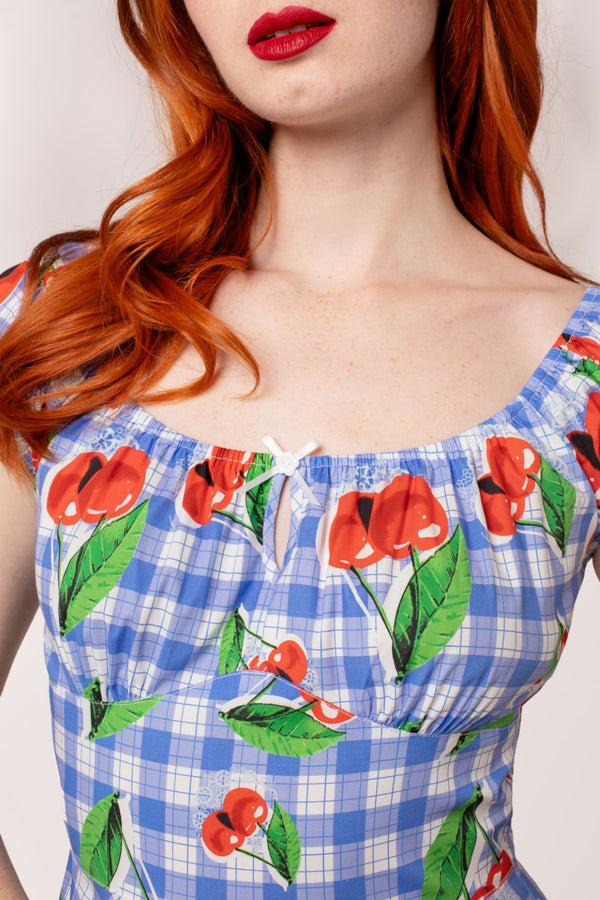 Hell Bunny Picnic Dress Blue