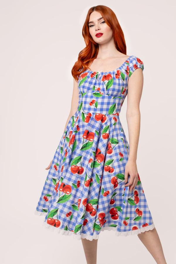 Hell Bunny Picnic Dress Blue