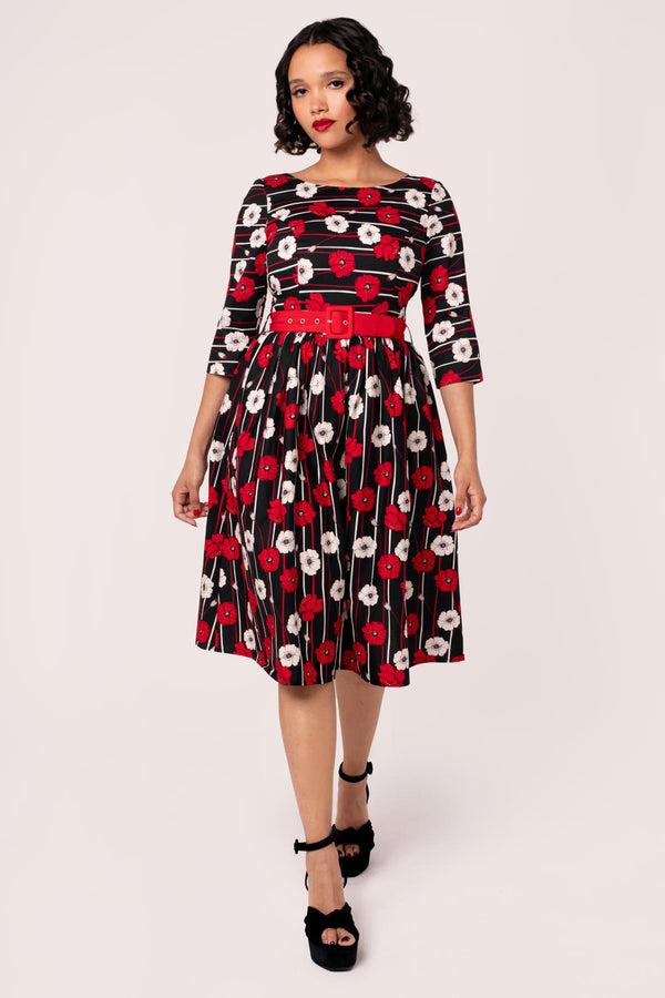 hell Bunny Poppy Dress Black
