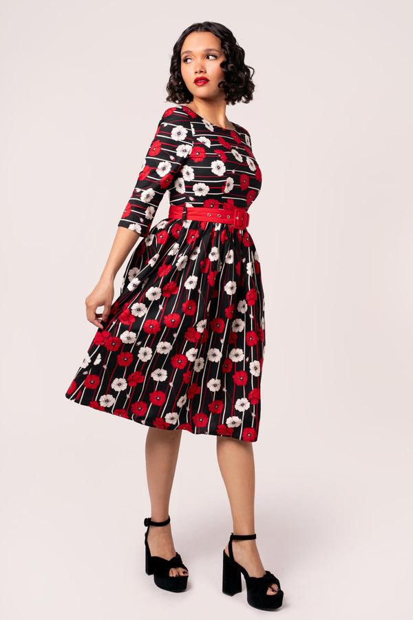 hell Bunny Poppy Dress Black