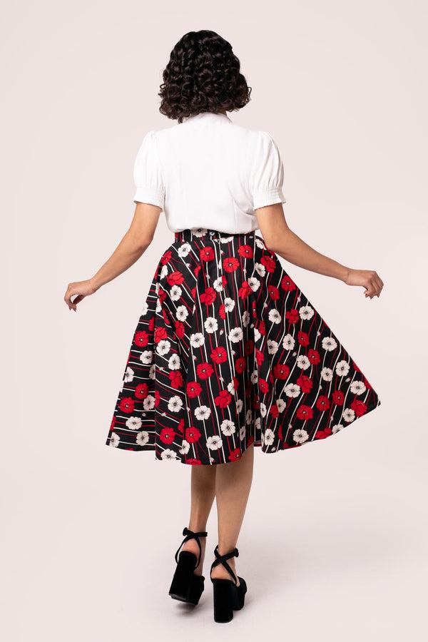 Hell Bunny Poppy Skirt Black