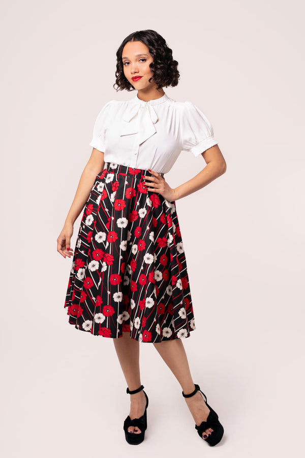 Hell Bunny Poppy Skirt Black