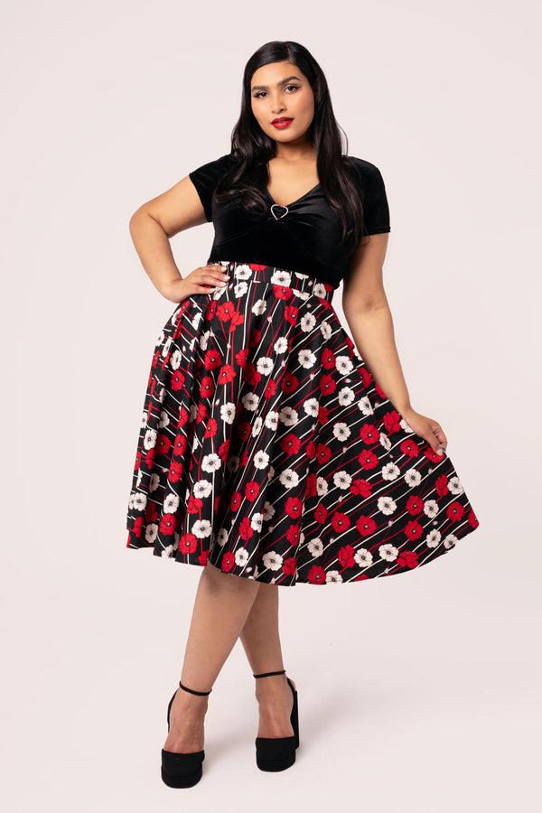 Hell Bunny Poppy Skirt Black