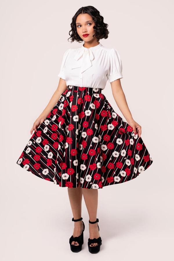 hell bunny Poppy Skirt Black