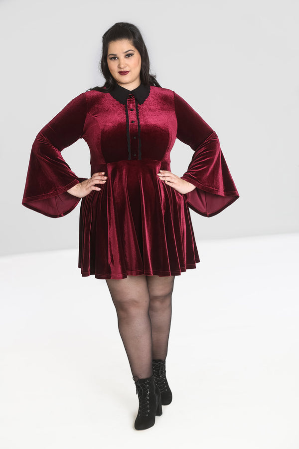 Hell Bunny Prudence Dress Wine