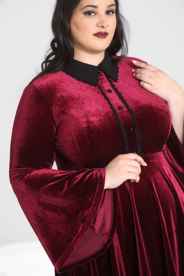 Hell Bunny Prudence Dress Wine