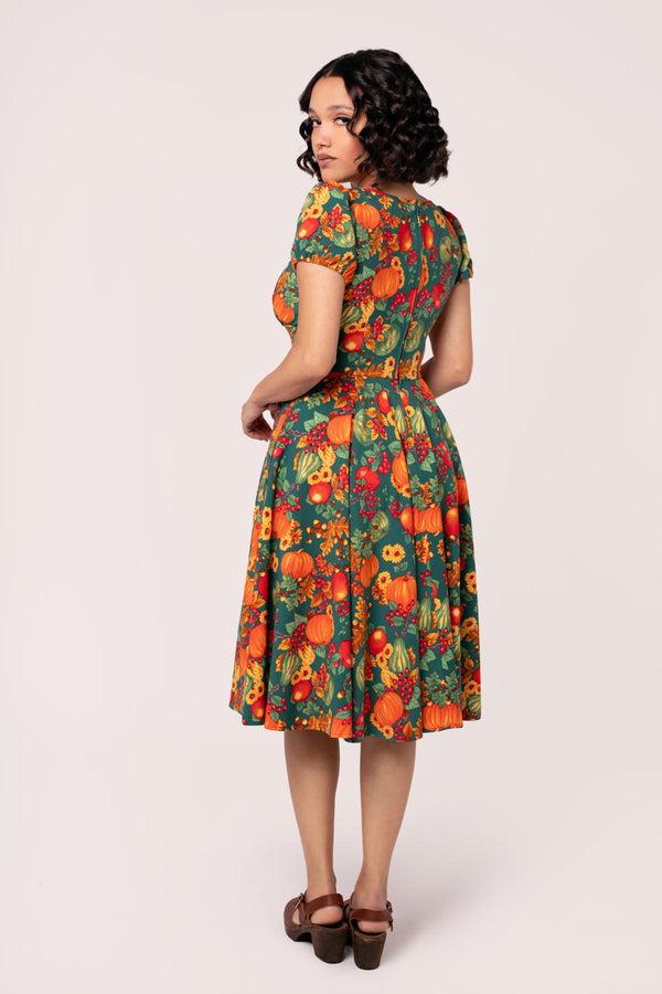 Hell Bunny Pumpkin Patch Dress Green