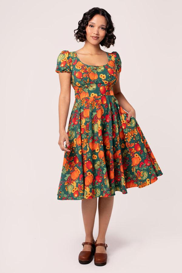 hell bunny Pumpkin Patch Dress Green