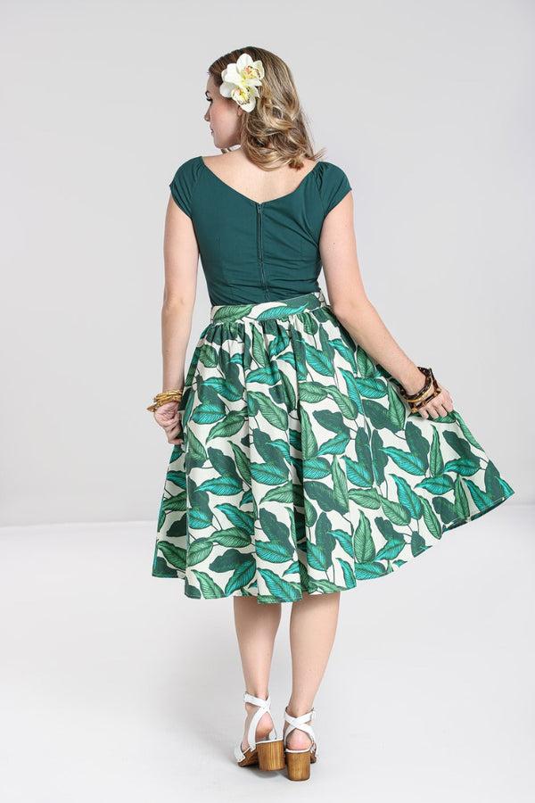 Hell Bunny Rainforest 50's Skirt Ivory