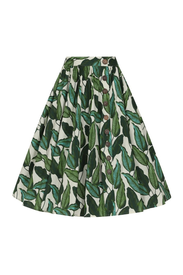 Hell Bunny Rainforest 50's Skirt Ivory