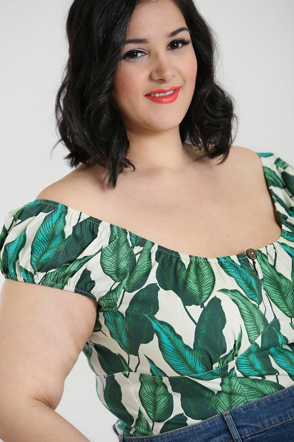 Hell Bunny Rainforest Top Ivory