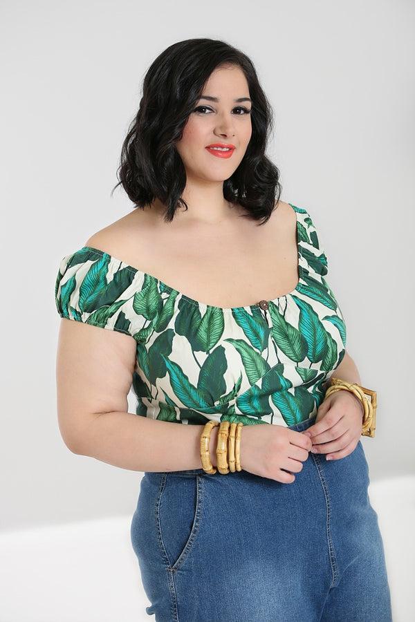 hell bunny Rainforest Top Ivory