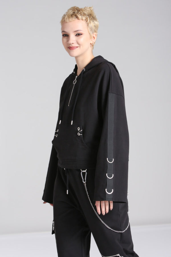 Hell Bunny Ramona Hoodie Black