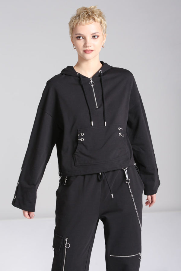 Hell Bunny Ramona Hoodie Black