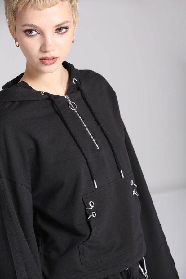 Hell Bunny Ramona Hoodie Black