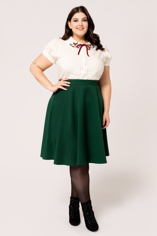 Hell Bunny Ravenwood Skirt Dark Green