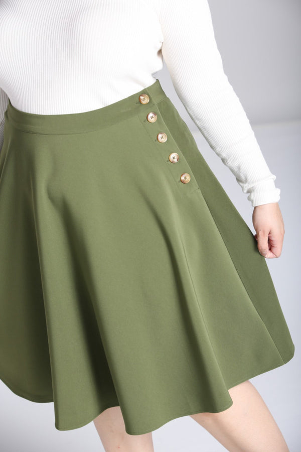 Hell Bunny Ravenwood Skirt Khaki