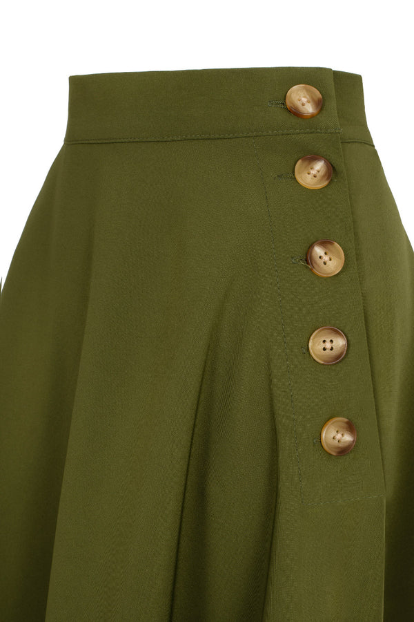 Hell Bunny Ravenwood Skirt Khaki