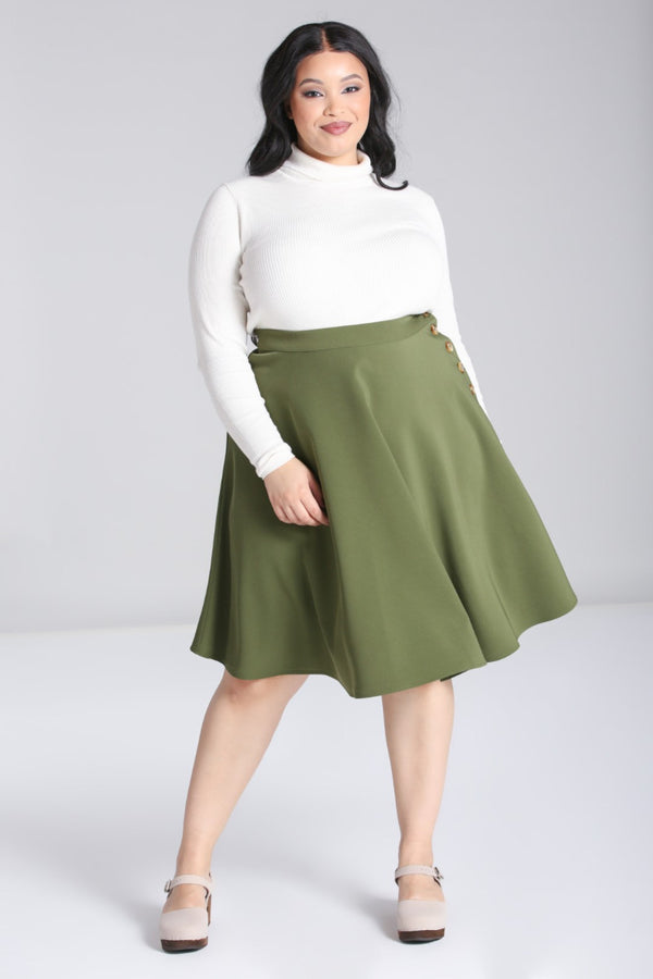 hell bunny Ravenwood Skirt Khaki
