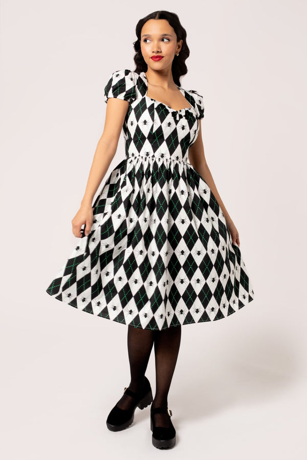 Hell Bunny Regina Dress Black/White
