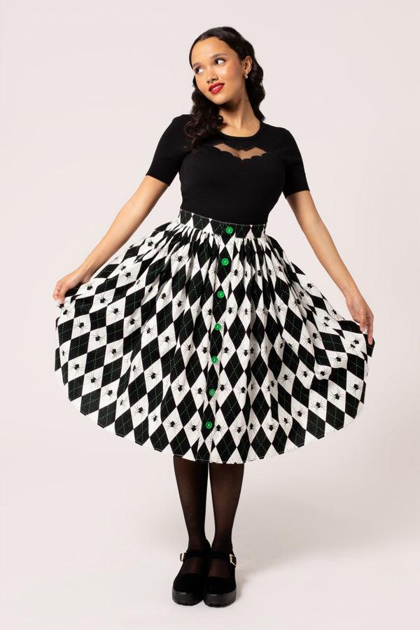 Hell Bunny Regina Skirt Black/White