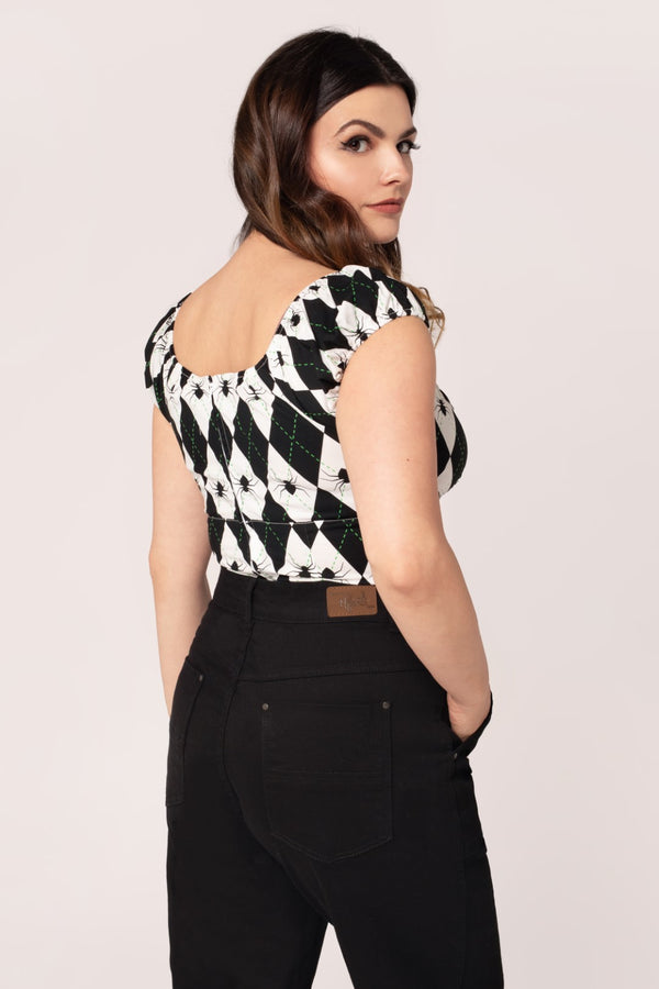 Hell Bunny Regina Top Black/White