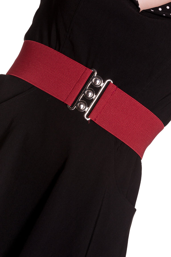 hell bunny Retro Belt-Sale Burgundy