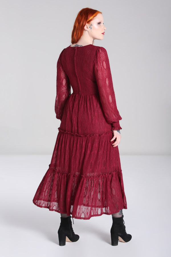 Hell Bunny Rhea Dress Burgundy