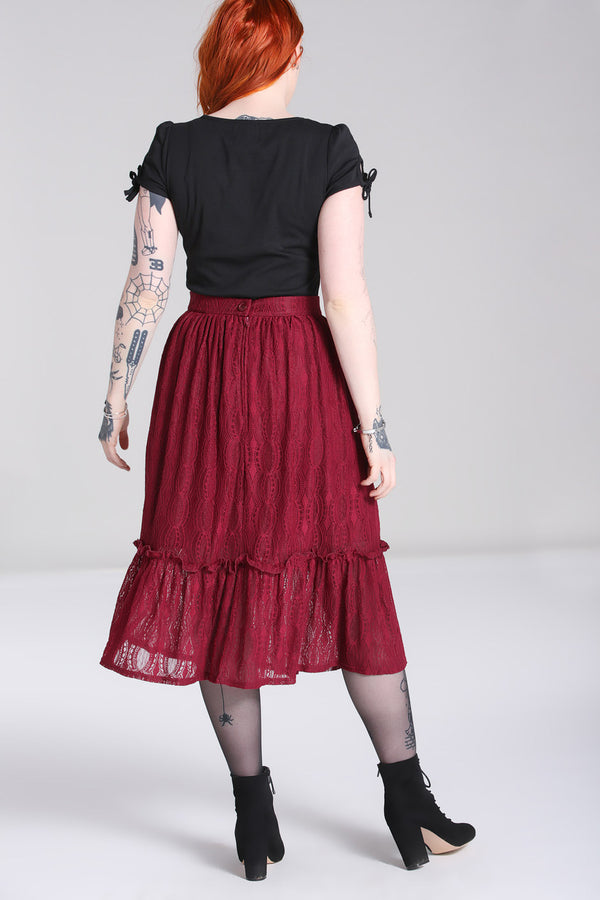 Hell Bunny Rhea Skirt Burgundy