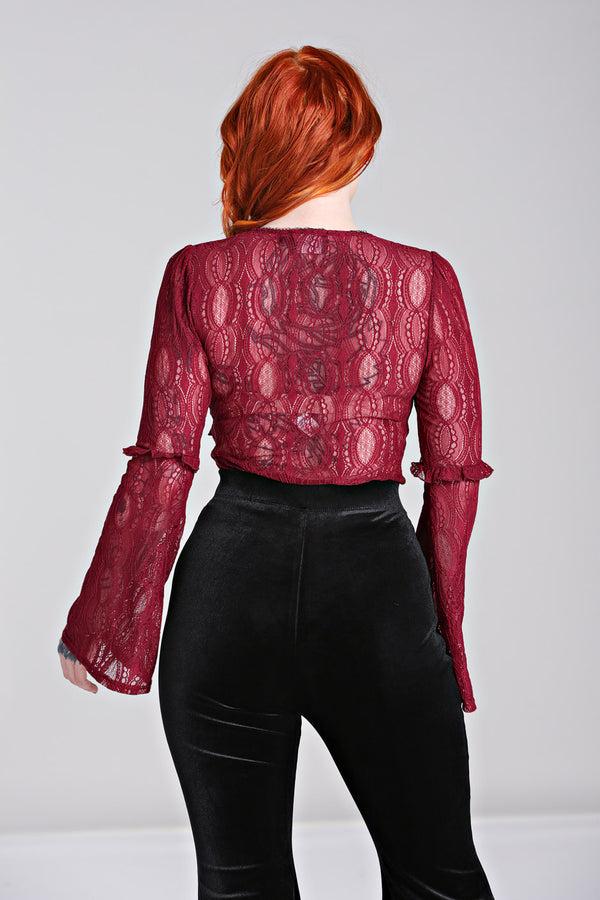 Hell Bunny Rhea Top Burgundy