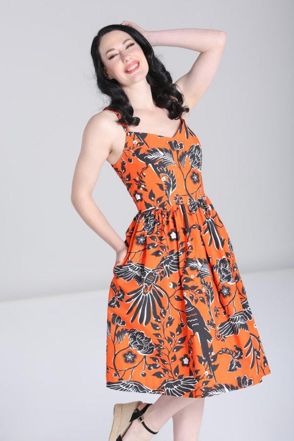 hell bunny Rio Dress Orange
