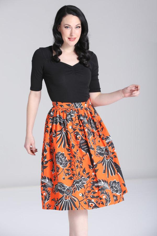 hell bunny Rio Skirt Orange