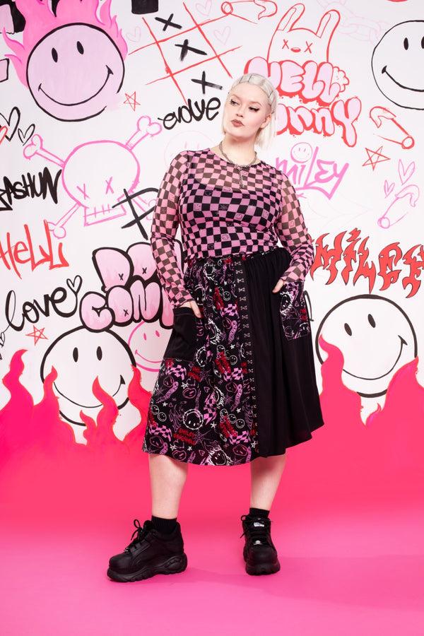 Hell Bunny Riot Skirt Black