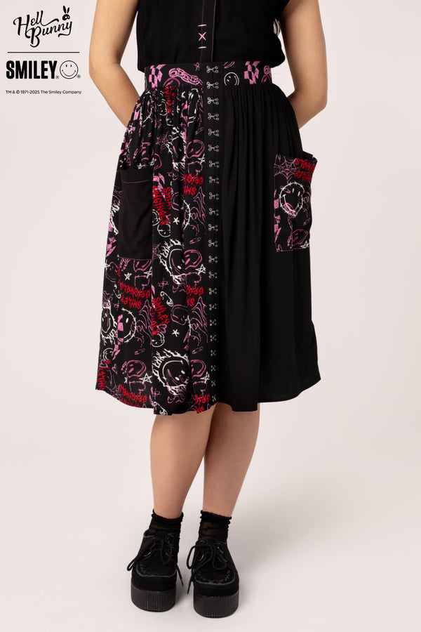 Hell Bunny Riot Skirt Black