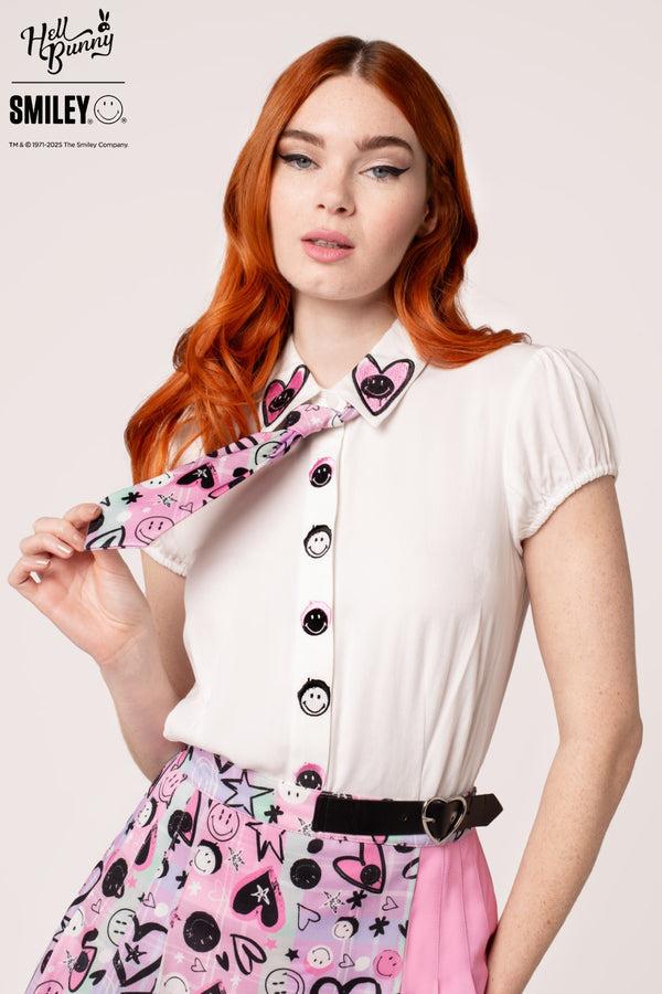 Hell Bunny Robbie Blouse White