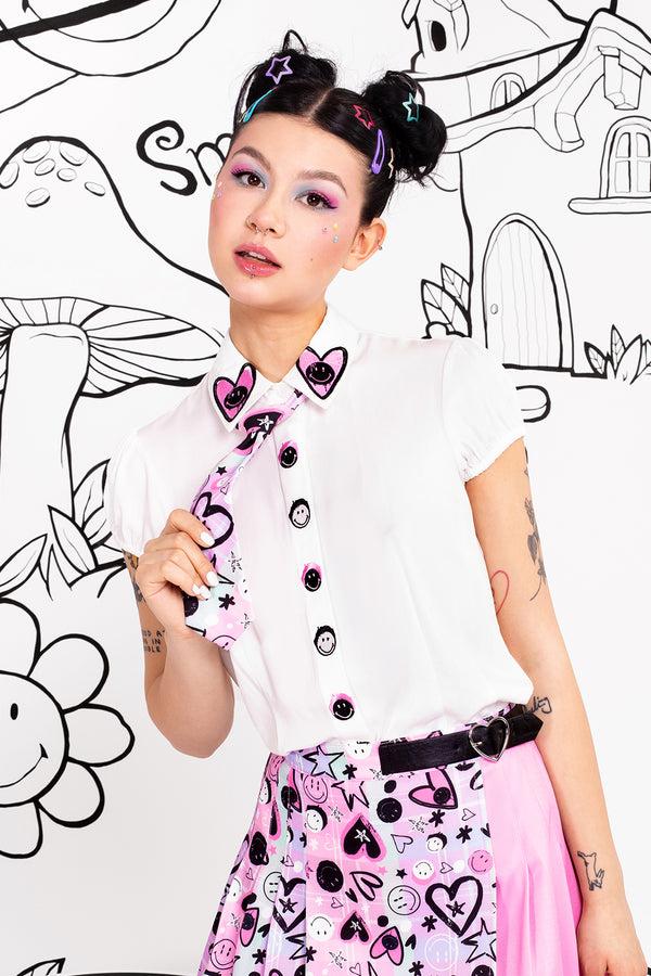 hell bunny Robbie Blouse White