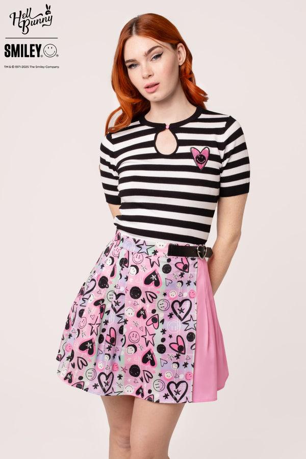 Hell Bunny Robbie Top Black/White