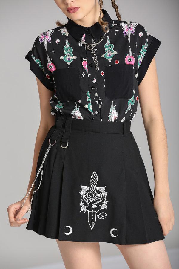 hell bunny Roesia Skirt Black