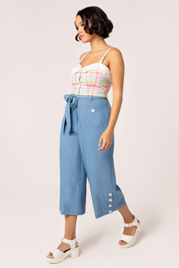 Hell Bunny Rylee Culottes Blue