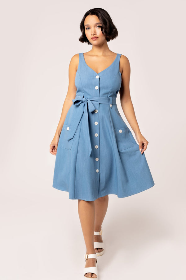 Hell Bunny Rylee Dress Blue