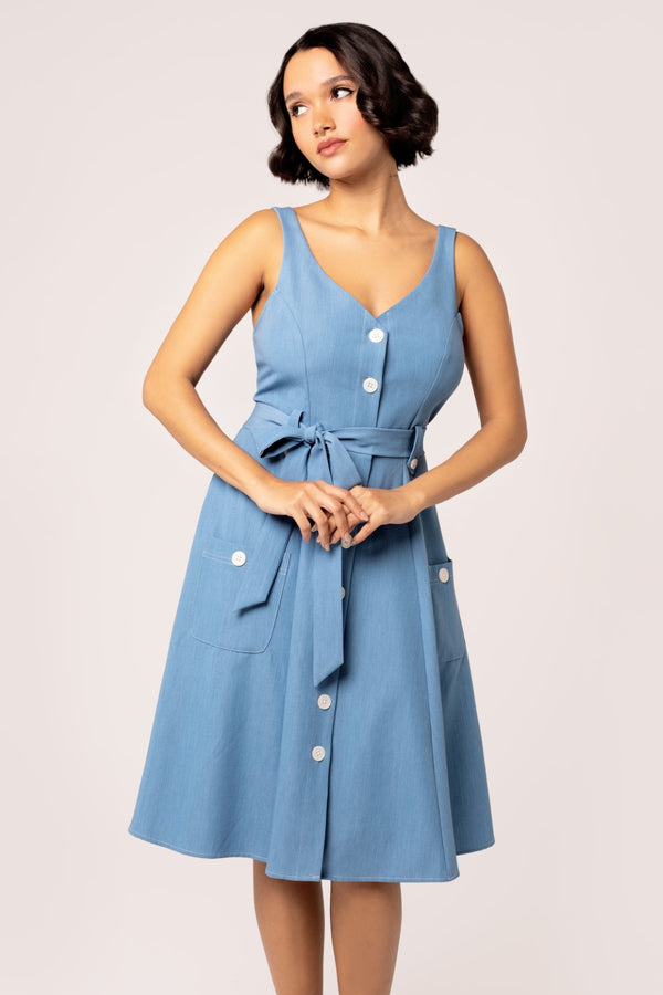 hell bunny Rylee Dress Blue